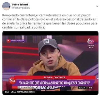 Echarri le contestó al Dipy