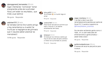 Comentarios de los usuarios en redes sociales tras la muerte del joven de 27 - crédito captura de pantalla @ColombiaOscura/Instagram