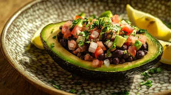 El aguacate combinado con cebolla,