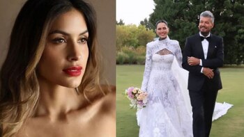 Marcelo Tinelli se retiró de la fiesta por el matrimonio de su hija Candelaria y dejó sola a Milett Figueroa.