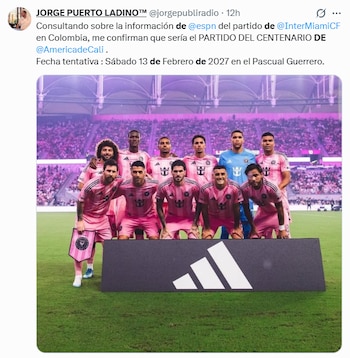 Inter de Miami sería el rival de América de Cali en el partido de celebración por sus 100 años - crédito @jorgepubliradio/X