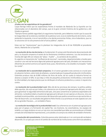 Ganaderos presentan hoja de ruta al próximo gobierno para enfrentar abandono e inseguridad en zonas rurales - crédito @jflafaurie/X