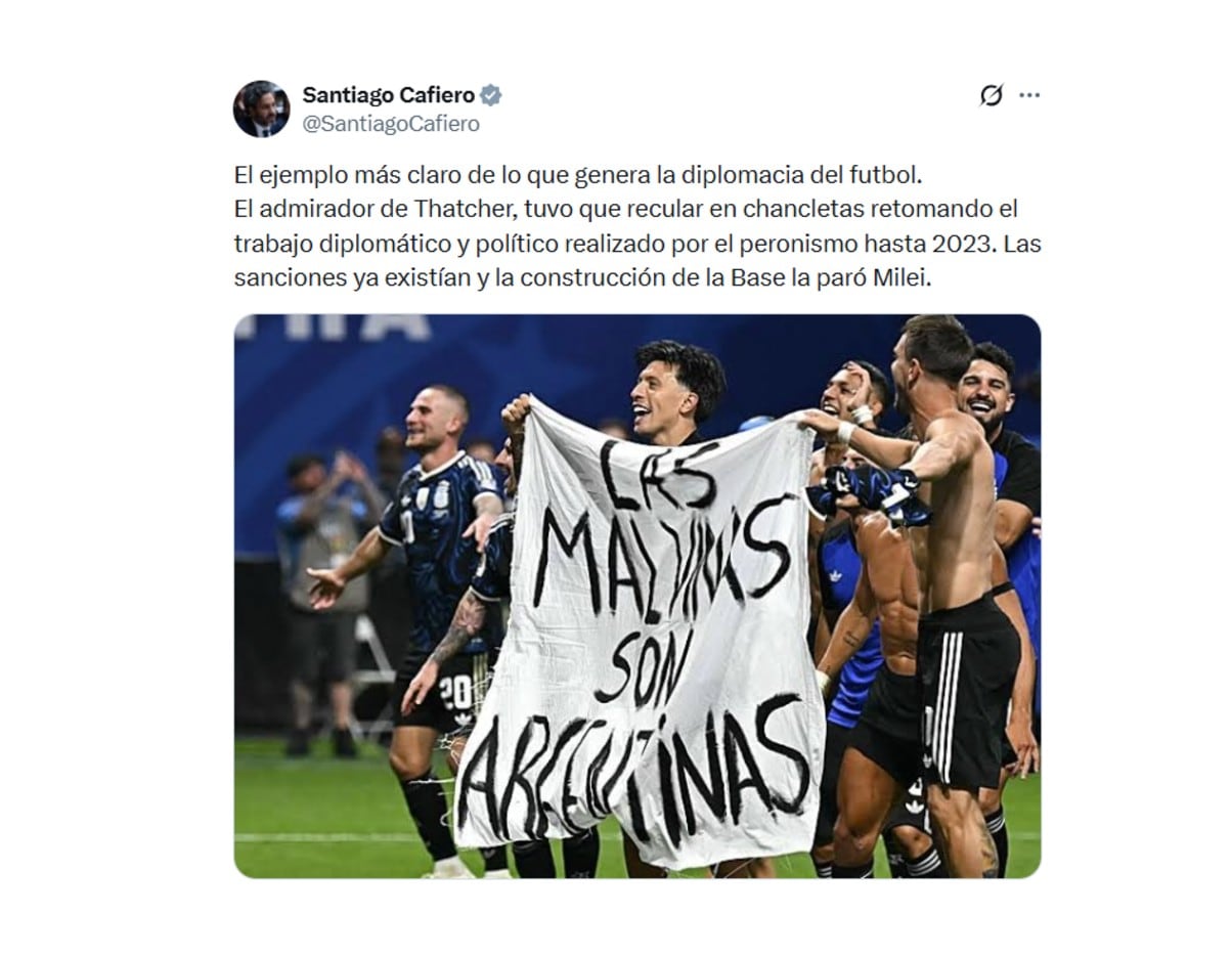 Cafiero aseguró que el Presidente solo