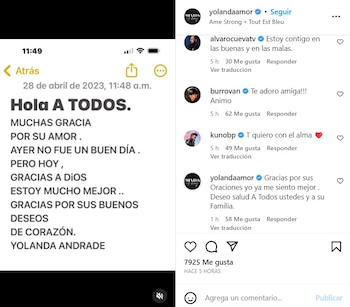 La actriz hizo esta publicación