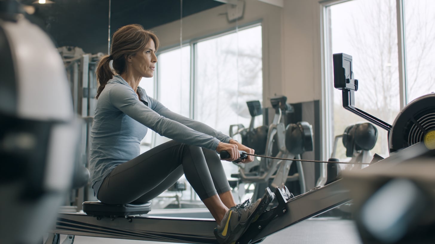 El remo en máquina ofrece un entrenamiento cardiovascular eficiente y de bajo impacto sobre las articulaciones, recomendado para fortalecer el corazón y la circulación (Imagen Ilustrativa Infobae)