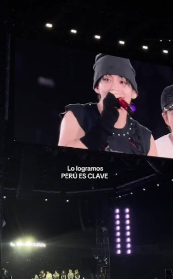Taehyung y su inesperada reacción a ARMY en Lima: “Tienen una energía increíble”. Captura: X.