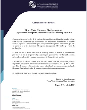 Comunicado de la Firma Víctor