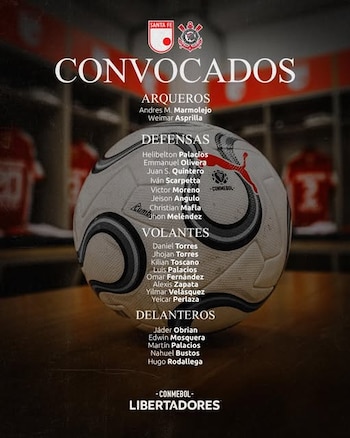 Estos son los convocados del León para afrontar la fecha 4 de la Libertadores ante Corinthians en El Campín - crédito Independiente Santa Fe/Facebook