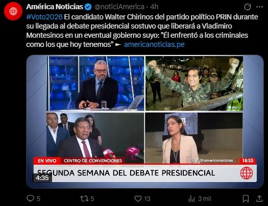 Debate presidencial EN VIVO: lo más viral en redes tras los momentos más polémicos. Captura: X.