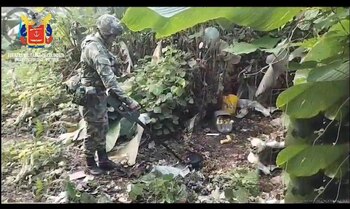 Explosivos hallados por las fuerzas