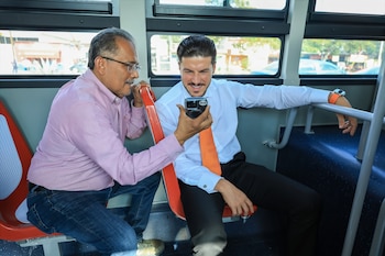 Andrés Mijes, alcalde del Municipio de General Escobedo en Nuevo León, México, y Presidente de la Mesa de Coordinación Metropolitana, Sociedad y Gobierno en la Zona Metropolitana de esa entidad de la República Mexicana.