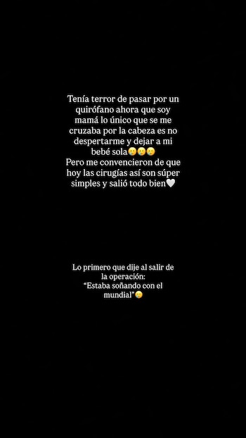 Yazmín Jaureguy contó en Instagram que tenía miedo de pasar por el quirófano desde que es mamá de Gemma