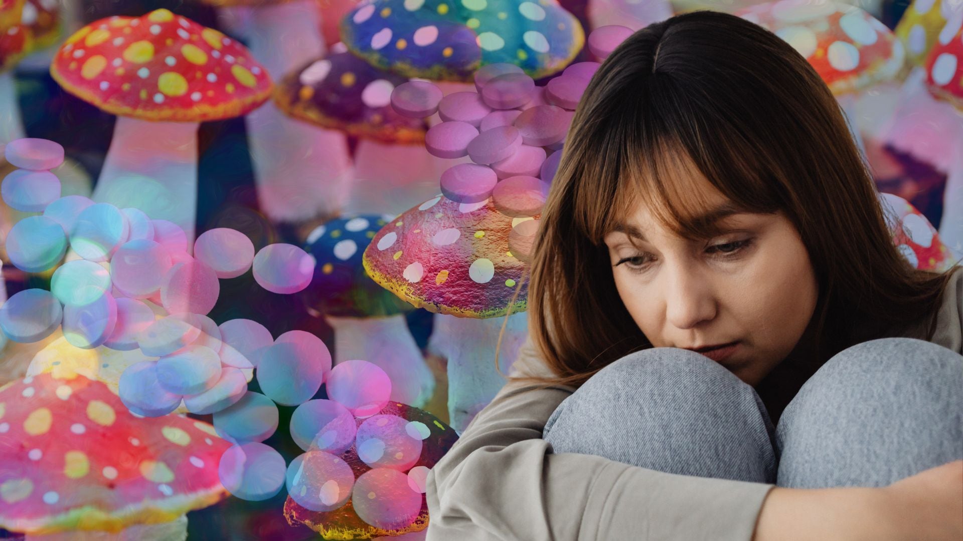 Tomar setas alucinógenas y LSD en vez de antidepresivos no es buena idea (Montaje Infobae)