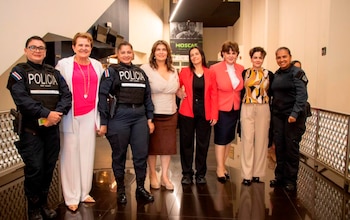 Representantes del Poder Judicial, ALAS y la Municipalidad de Goicoechea participaron en el lanzamiento del programa nacional contra la violencia de género. Cortesía: Interamericana