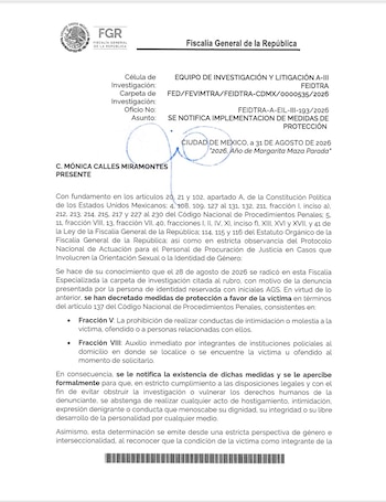 Comunicado de la FGR.
