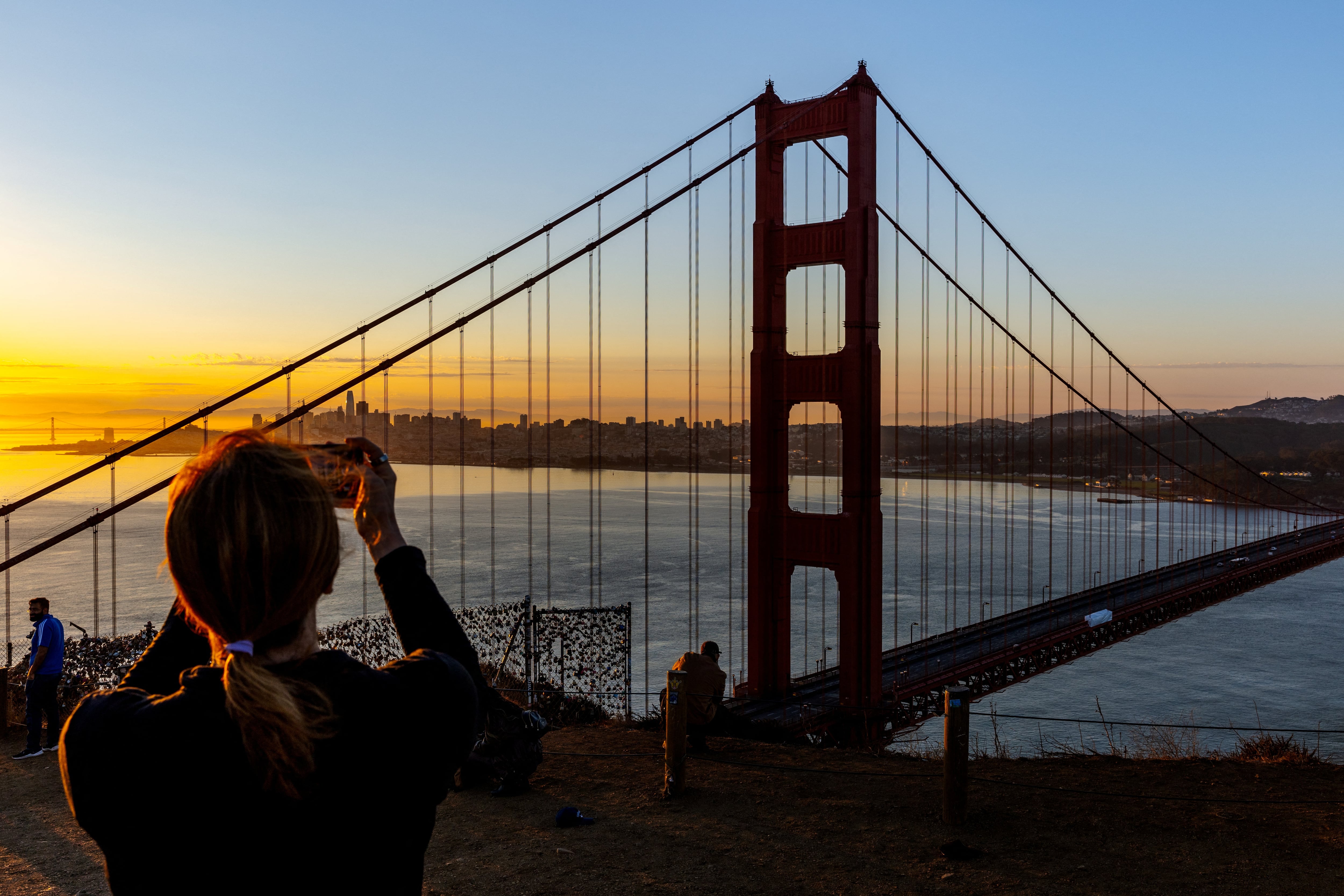 Panorámica del puente Golden Gate y la bahía: el escenario que los recibió aquel sábado. REUTERS/Manuel Orbegozo