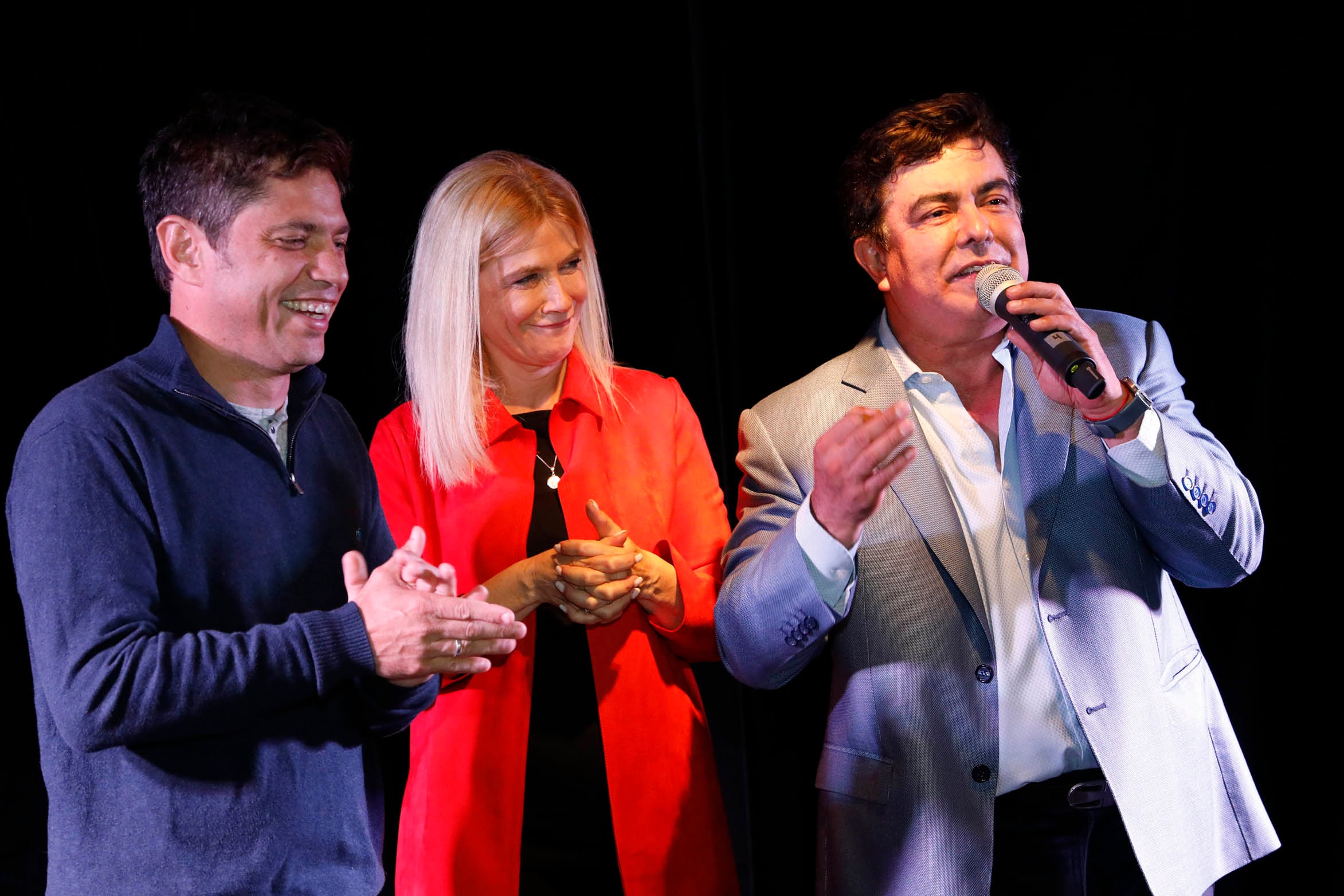 Espinoza con Kicillof y Verónica Magario