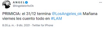 El sorpresivo tuit de Ángel