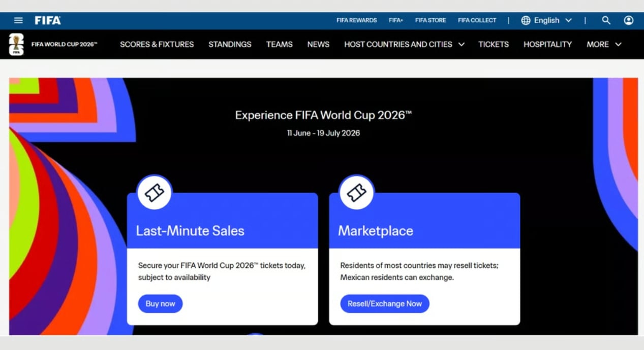 FIFA solo vende entradas para el Mundial 2026 en su web oficial y mediante la aplicación FWC2026 Mobile Tickets, rechazando formatos alternativos como correos electrónicos o capturas de pantalla (FIFA)