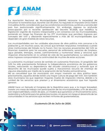 La discusión sobre la reforma del IUSI en Guatemala incluyó advertencias sobre un impacto político hacia 2027 y una enmienda de RaícesGT que no quedó confirmada como aprobada.