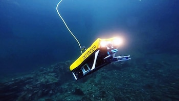 Un modelo de ROV subacuático.