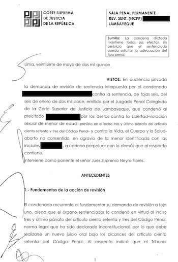 Sentencia de la Corte Suprema