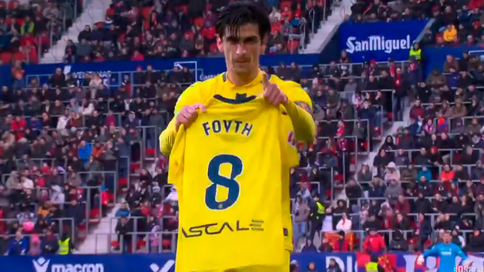 La dedicatoria especial para Juan Foyth en el partidazo que protagonizaron Osasuna y Villarreal en Pamplona