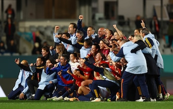 Las jugadores de la selección