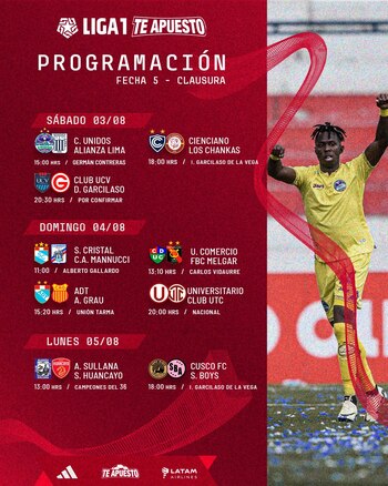 Programación de la fecha 5