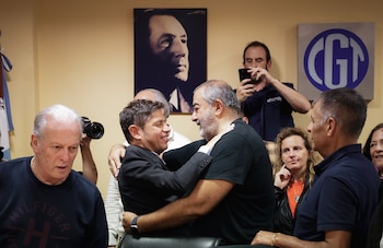 Axel Kicillof y dirigentes de la CGT