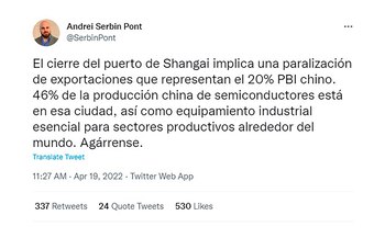 Serbin Pont advirtió que el