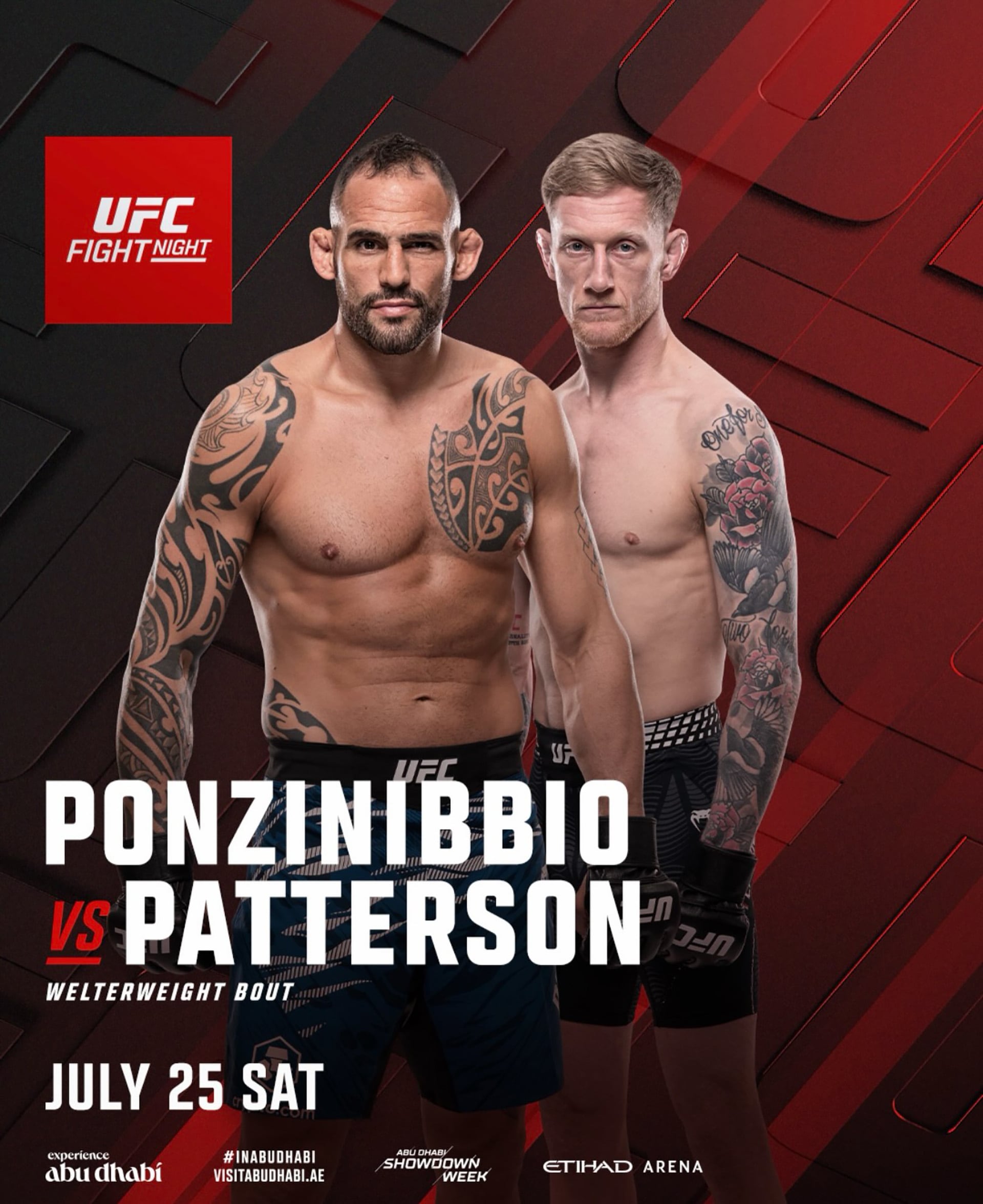 Ponzinibbio vs Patterson se enfrentan en UFC el próximo 25 de julio
