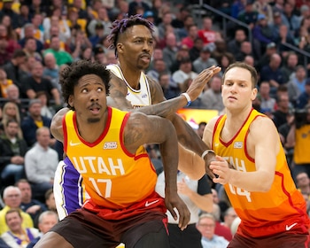 Ed Davis, en su etapa con Utah Jazz. El exinterno figura entre los acusados en una investigación federal por apuestas ilegales relacionadas con el rendimiento de jugadores de la NBA (Mandatory Credit: Russ Isabella-USA TODAY Sports)