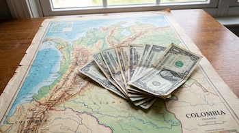 La tasa oficial del dólar en Colombia cayó $29,86 frente al martes y el mercado perforó el piso de los $3.100 - crédito VisualesIA/Imagen Ilustrativa Infobae