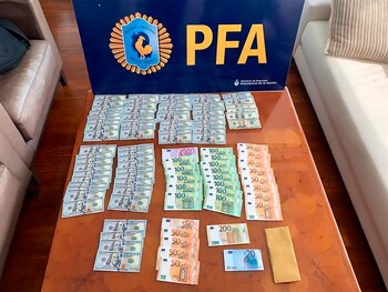 El dinero incautado en el