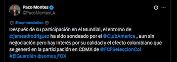El periodista de ESPN México desmintió el interés del club de las "Águilas" por el capitán de la Tricolor-crédito @ismagonzalezmx/X