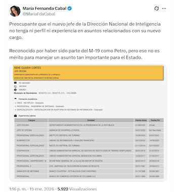 María Fernanda Cabal señaló que