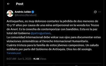 Andrés Julián Rendón arremetió en