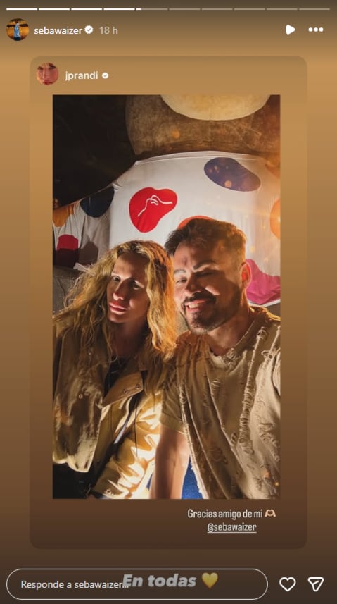 El mensaje entre Julieta y Sebastián en medio de su escapada en Brasil (Instagram)