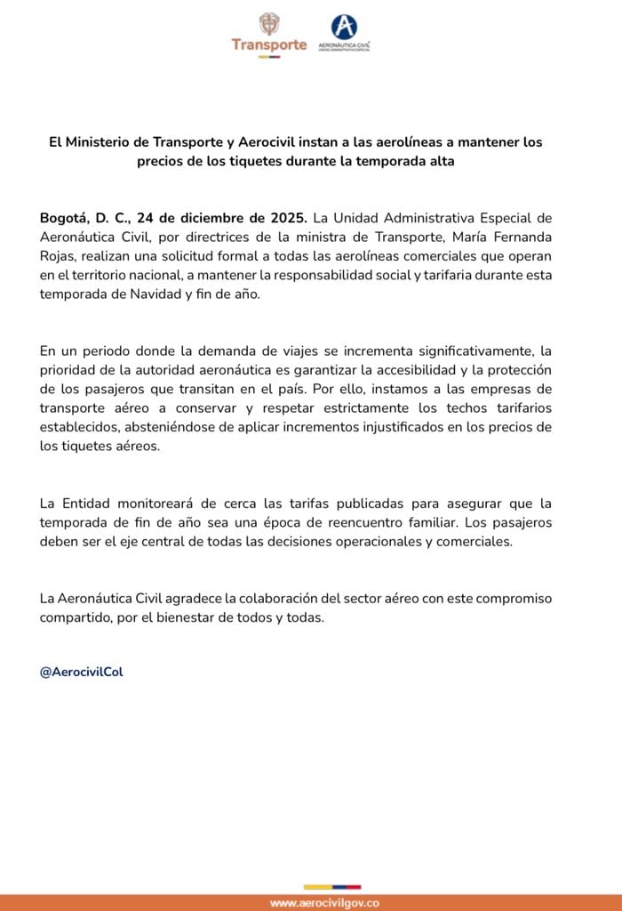 Las autoridades reforzaron los controles en aeropuertos para proteger a los pasajeros en los días de mayor demanda. - crédito Aeronáutica Civil