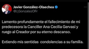 Exministro Javier González Olaechea expresa