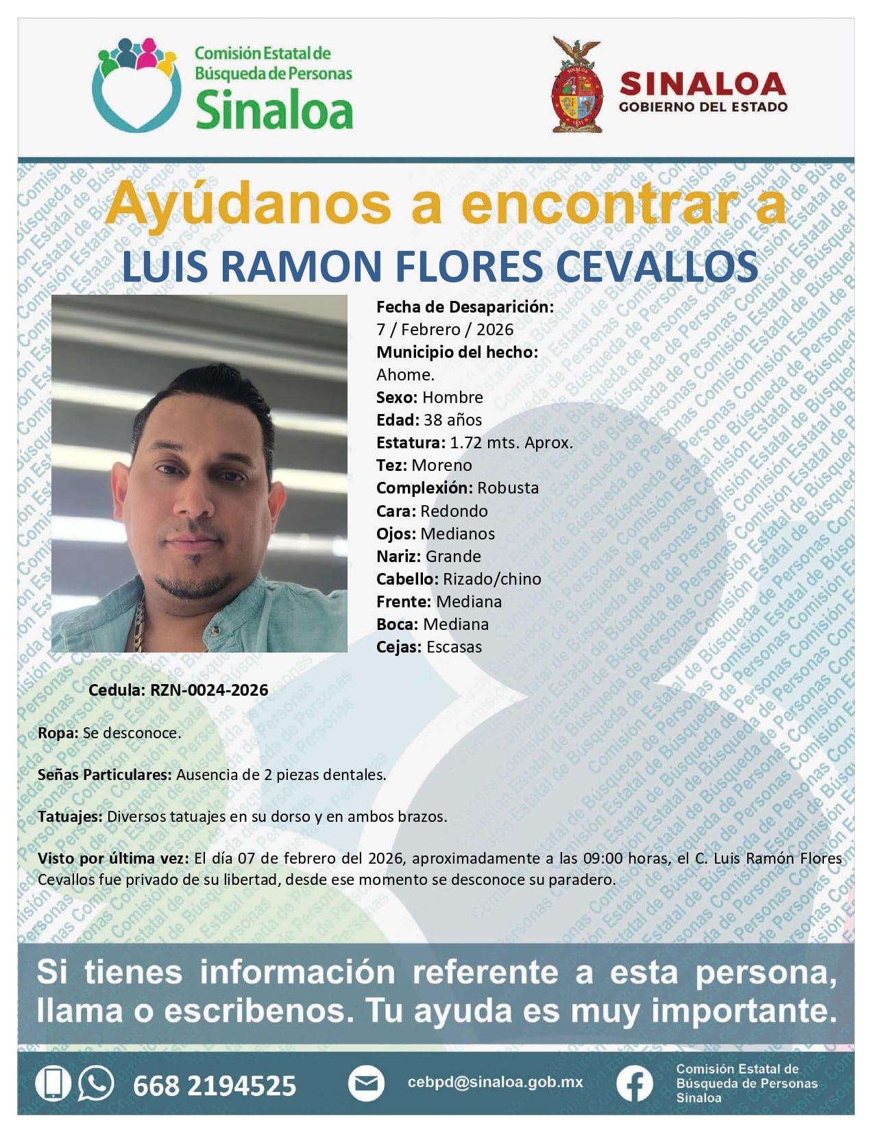 (Comisión Estatal de Búsqueda de Personas Sinaloa)