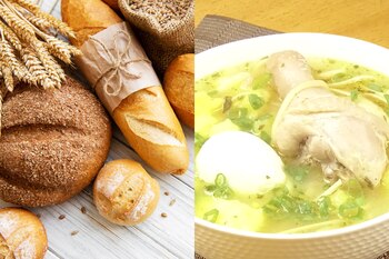 Precio del pan y caldo de gallina