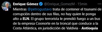 Enrique Gómez cuestionó al presidente