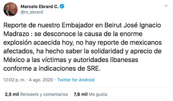 El secretario de Relaciones Exteriores