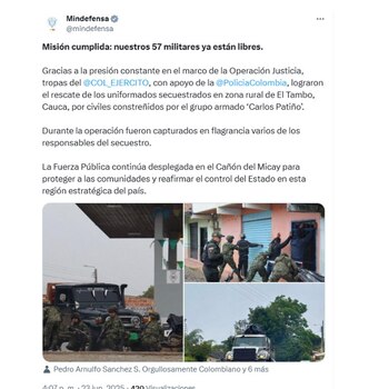 El Ministerio de Defensa compartió