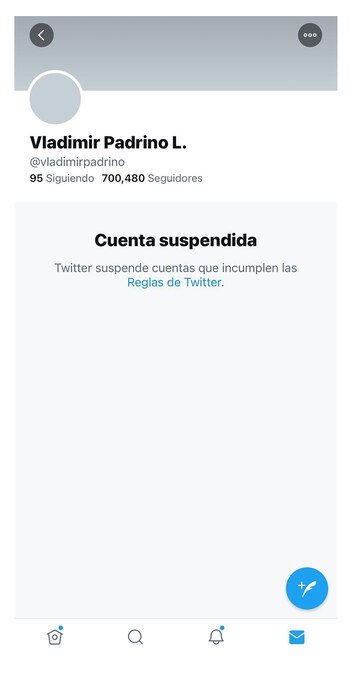 La cuenta de Twitter de