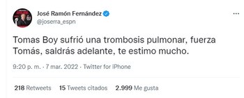 José Ramón Fernández mandó mensaje