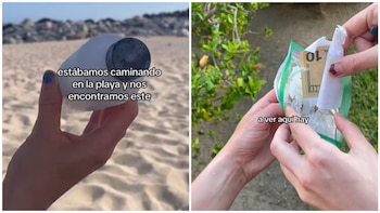 Mujer encuentra una botella misteriosa