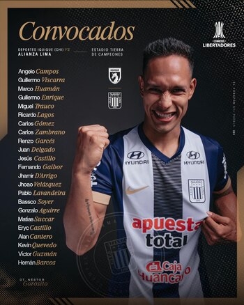 Los convocados de Alianza Lima para el duelo de ida por la fase 3 de la Copa Libertadores 2025 frente a Deportes Iquique.